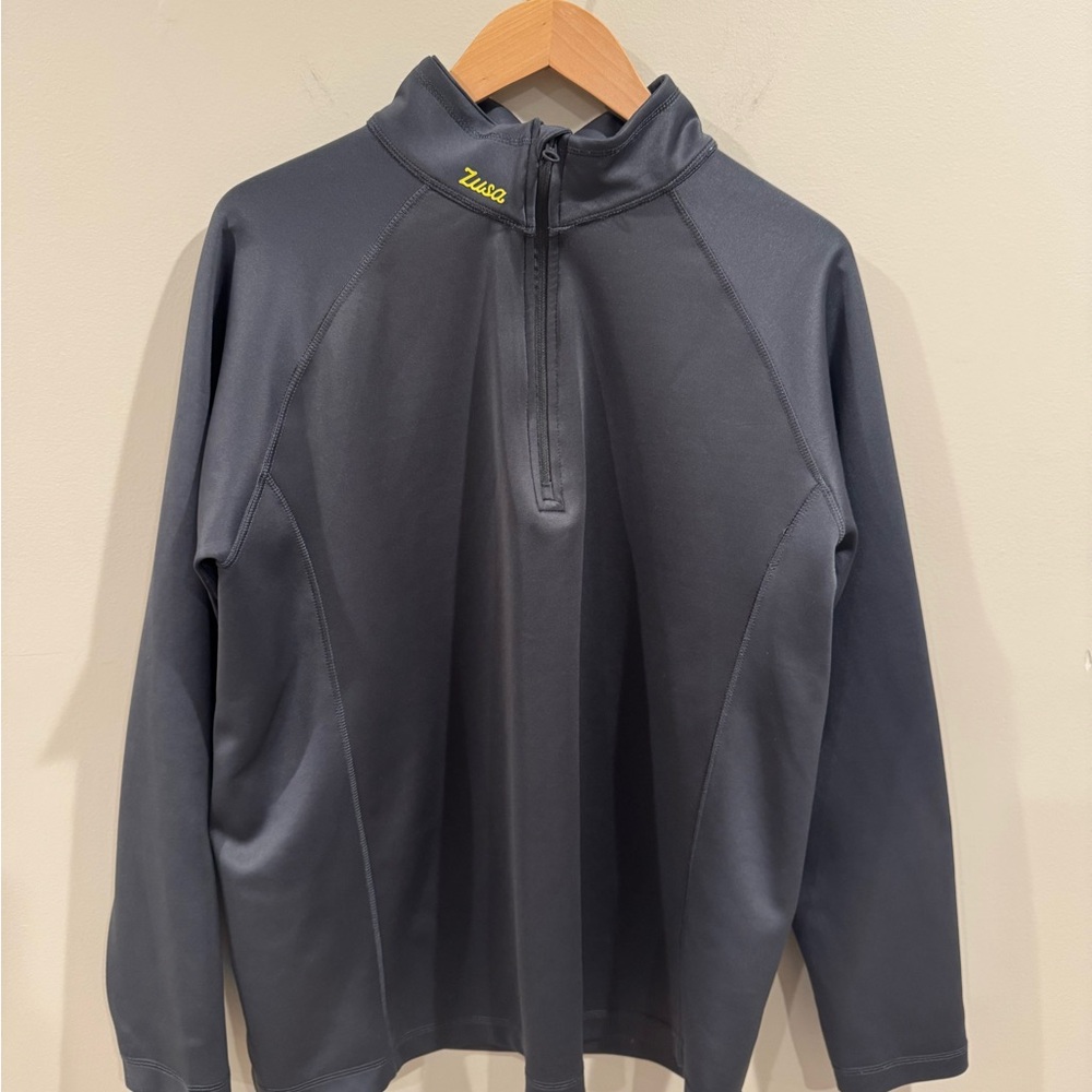 Zusa‎ Men's Medium 1/3 Zip Jacket Sweater Gray Recycled H2O Bottles - Picture 2 of 10